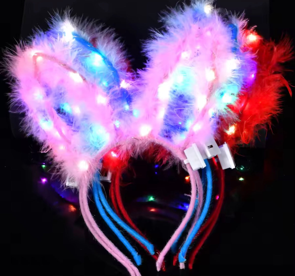 LEDRESS™ Bunny Ears Headband – Fabric & Plastic Party Costume Accessory